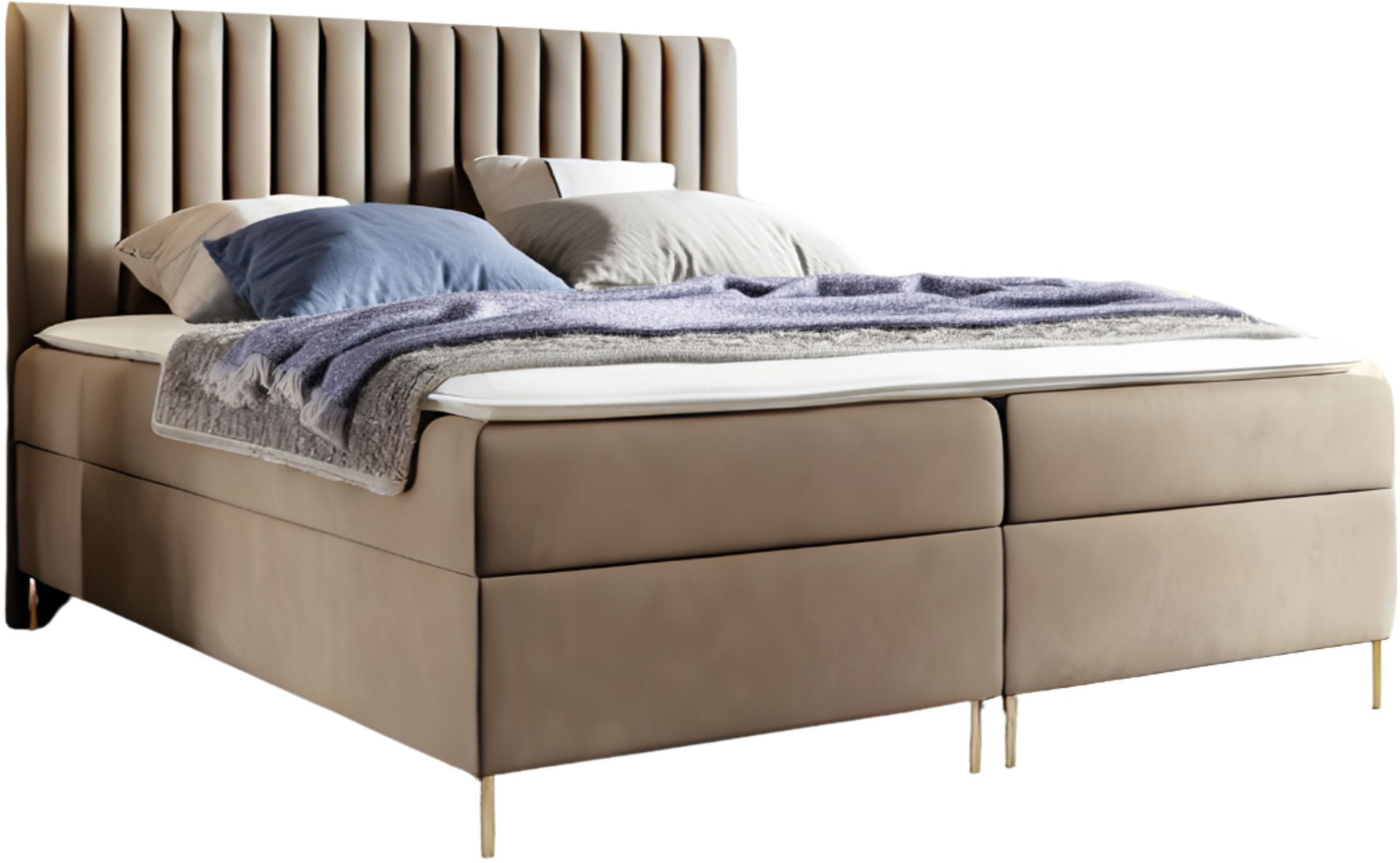 Łóżko kontynentalne Lilly Box 200x200 z nogami riv 24