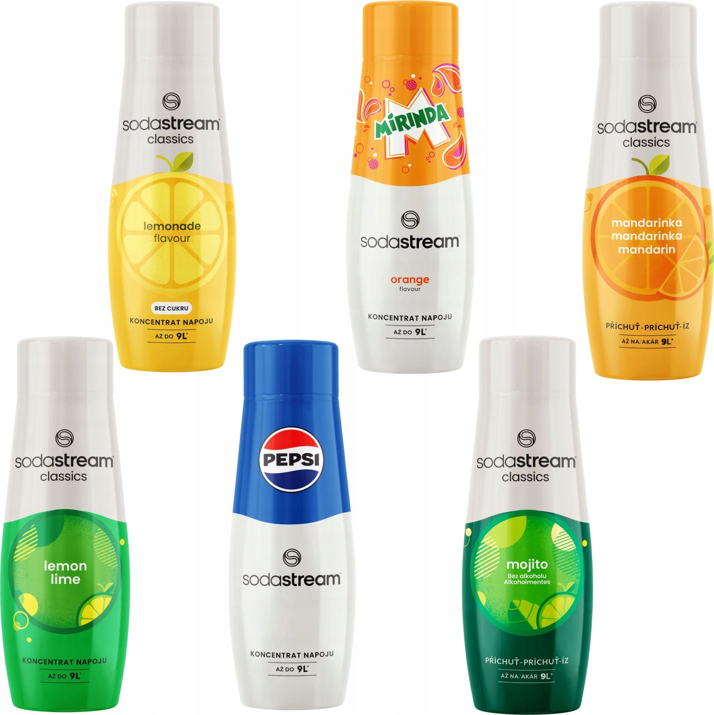 SYROP SODASTREAM PEPSI + MIRINDA + MOJITO + LEMONIADA + MANDARYNKA +LIMONKA