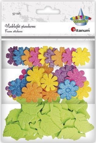 Titanum Naklejki piankowe kwiaty i listki mix