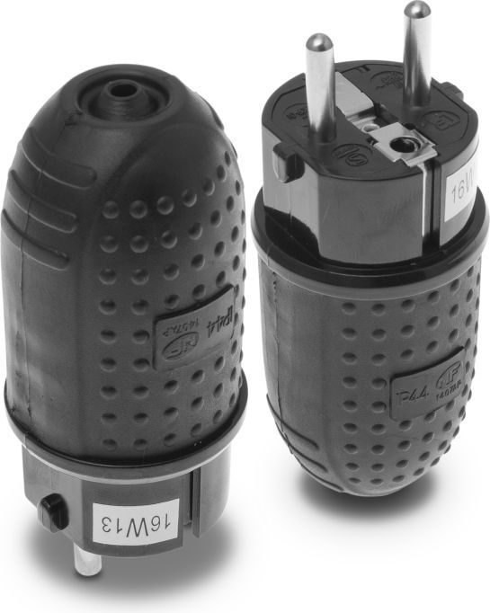 Plastrol Wtyczka prosta 10/16A z/u 230V IP44 czarna (T-00206)