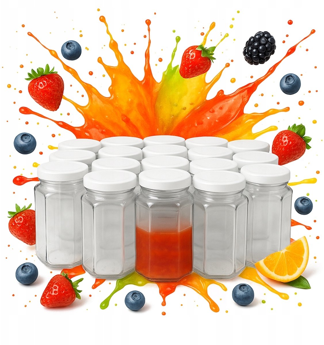 48x SŁOIK SZKLANY 385ml Z WIECZKIEM SŁOIKI W ZGRZEWKACH NA MIÓD OGÓRKI