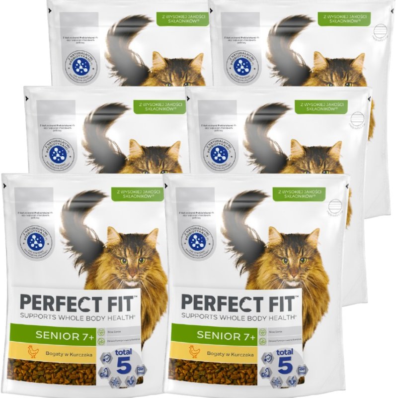 PERFECT FIT (Senior 7+) 6x750g Bogaty w kurczaka - sucha karma dla kota starszego