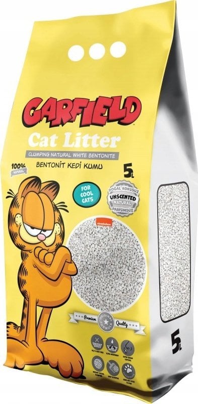 Żwirek dla kota Garfield Garfield, żwirek bentonit dla kota, naturalny 5L