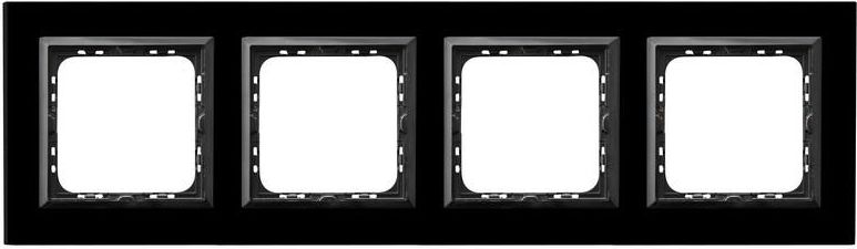 Ospel Ramka poczwórna Sonata szkło czarny (R-4RGC/32/25)