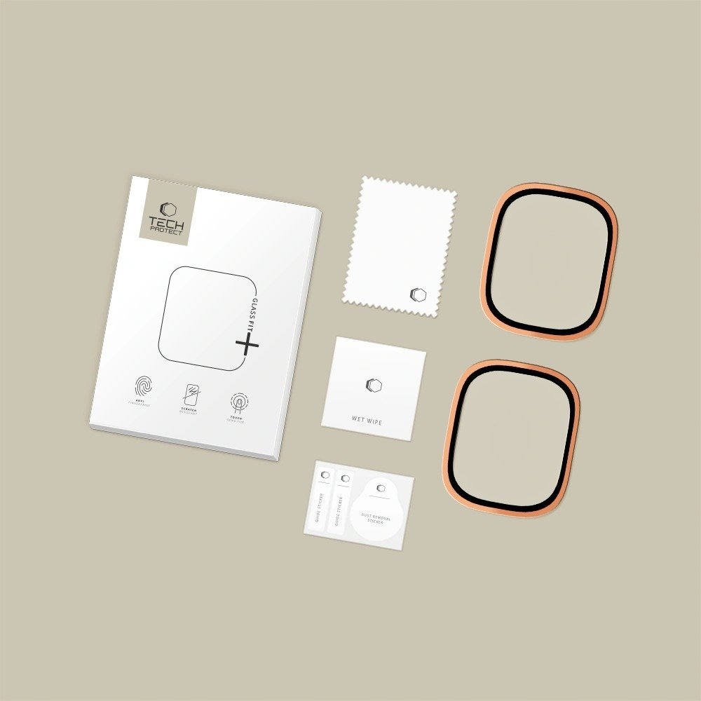 Tech-Protect Szkło hartowane Glass Ring do Apple Watch Ultra 1 / 2 / 3 49mm Cosmic Orange [2 PACK]