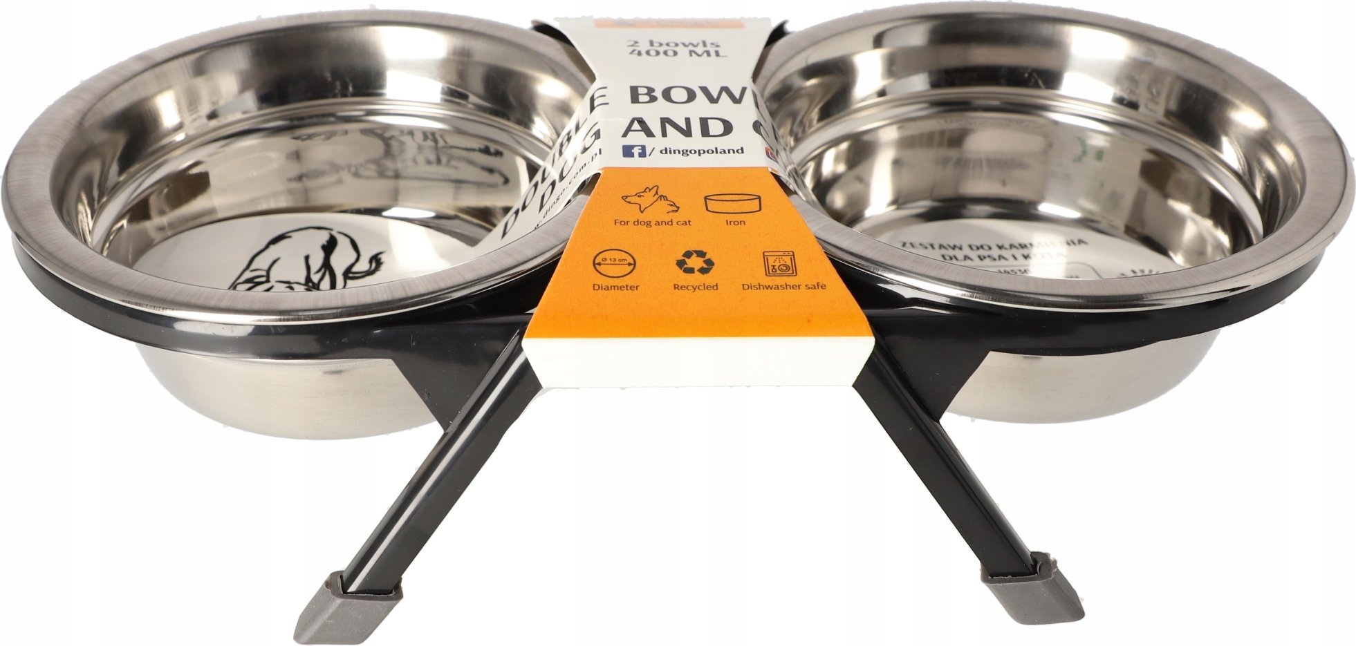 Dingo Dingo Zestaw do Karmienia Psa i Kota z Recyklingu 2x400ml