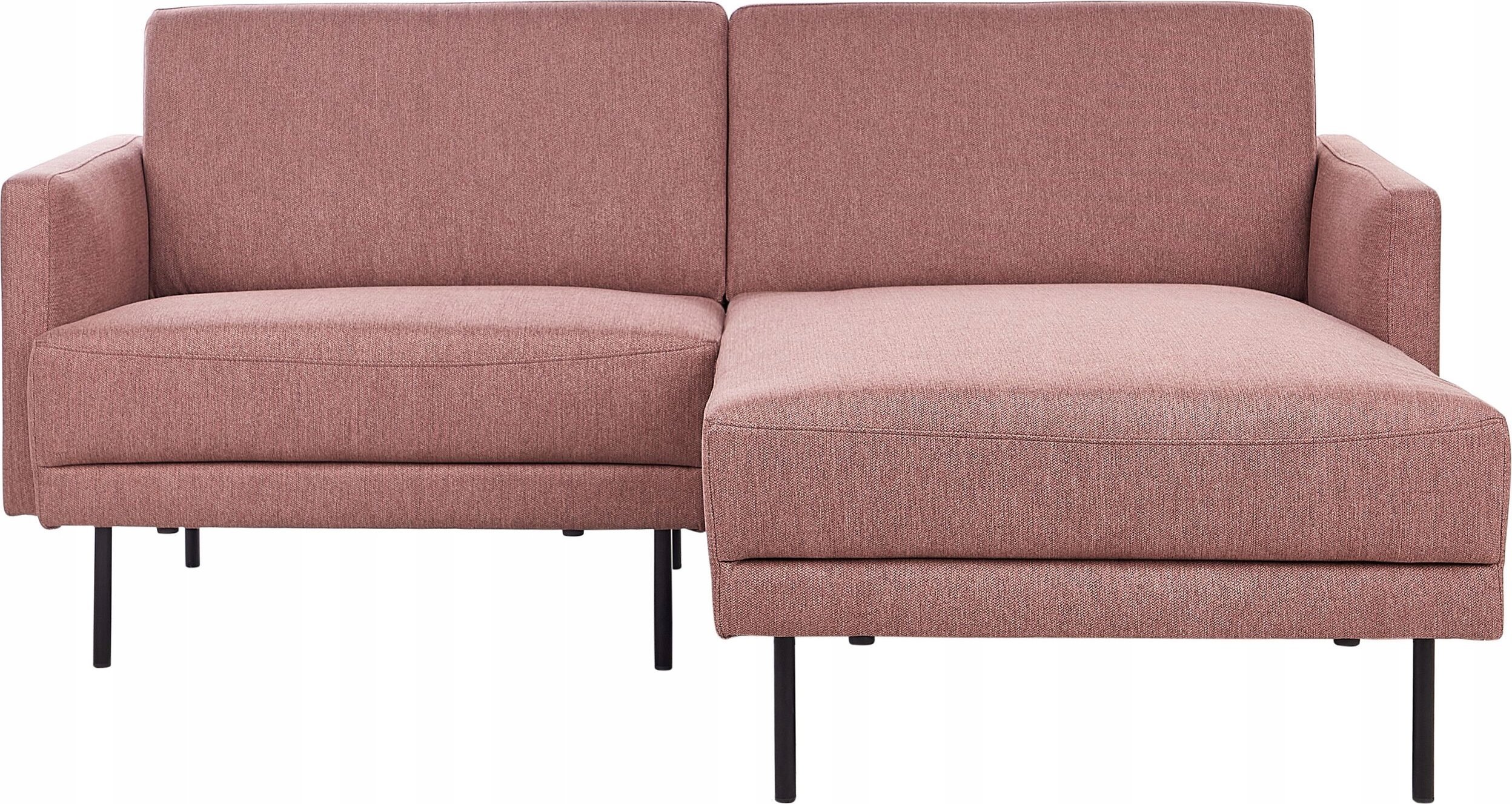 Beliani Narożnik 2-osobowy lewostronny różowy brąz BREDA