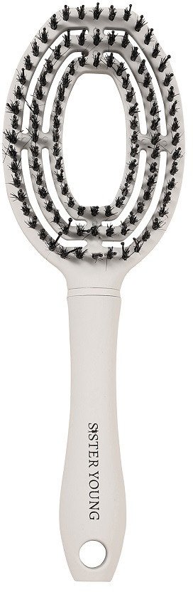 Sister Young Coco Hair Brush szczotka do włosów z włosiem dzika White