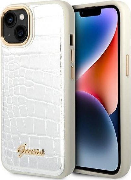 Guess GUHCP14MHGCRHS iPhone 14 Plus 6,7" srebrny/silver hardcase Croco Collection NoSize