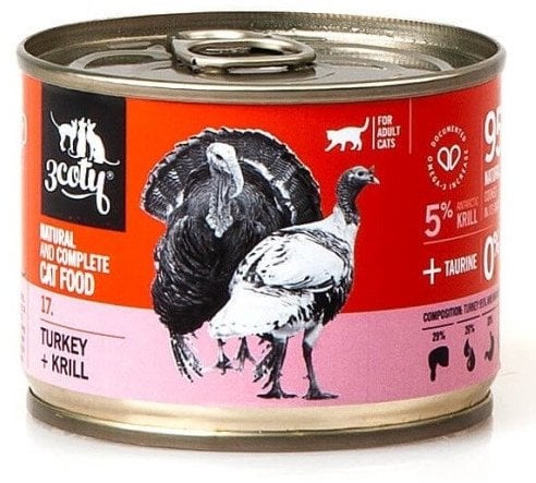 3Coty TURKEY + KRILL for Adult cats 180g