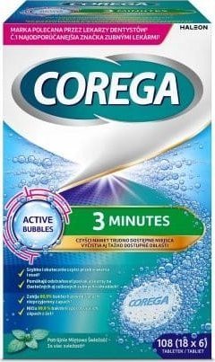 COREGA Tabs 3 minutowa tabletka czyszcząca do protez zębowych 6 sztuk