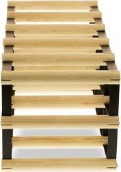 Wamar-Sosenka Regał na wino Stojak na 10 Butelek Szklanych/ PET RW-8/ 5x2 Surowy Naturalny Metal + Drewno RW-8-5x2-10