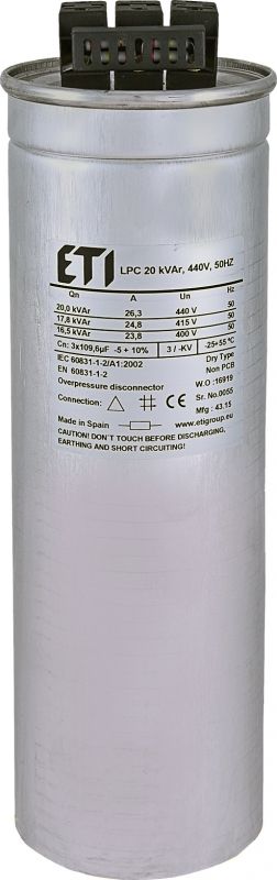 Eti-Polam Kondensator CP LPC 20 kVAr 440V 50HZ (004656763)