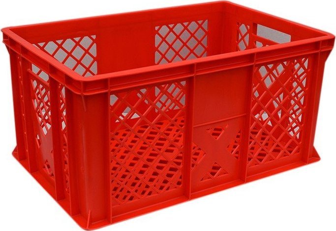Artech Pojemnik transportowy EURO 300, dno i ścianki ażurowe, wym. 600 x 400 x 300 mm (Kolor czerwony)