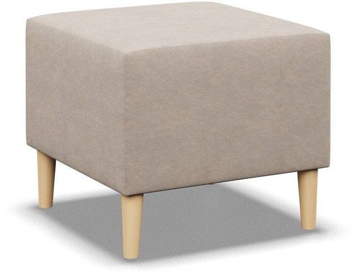 Pufa, podnóżek, MILO, velvet, 51x51x40 cm, beżowy