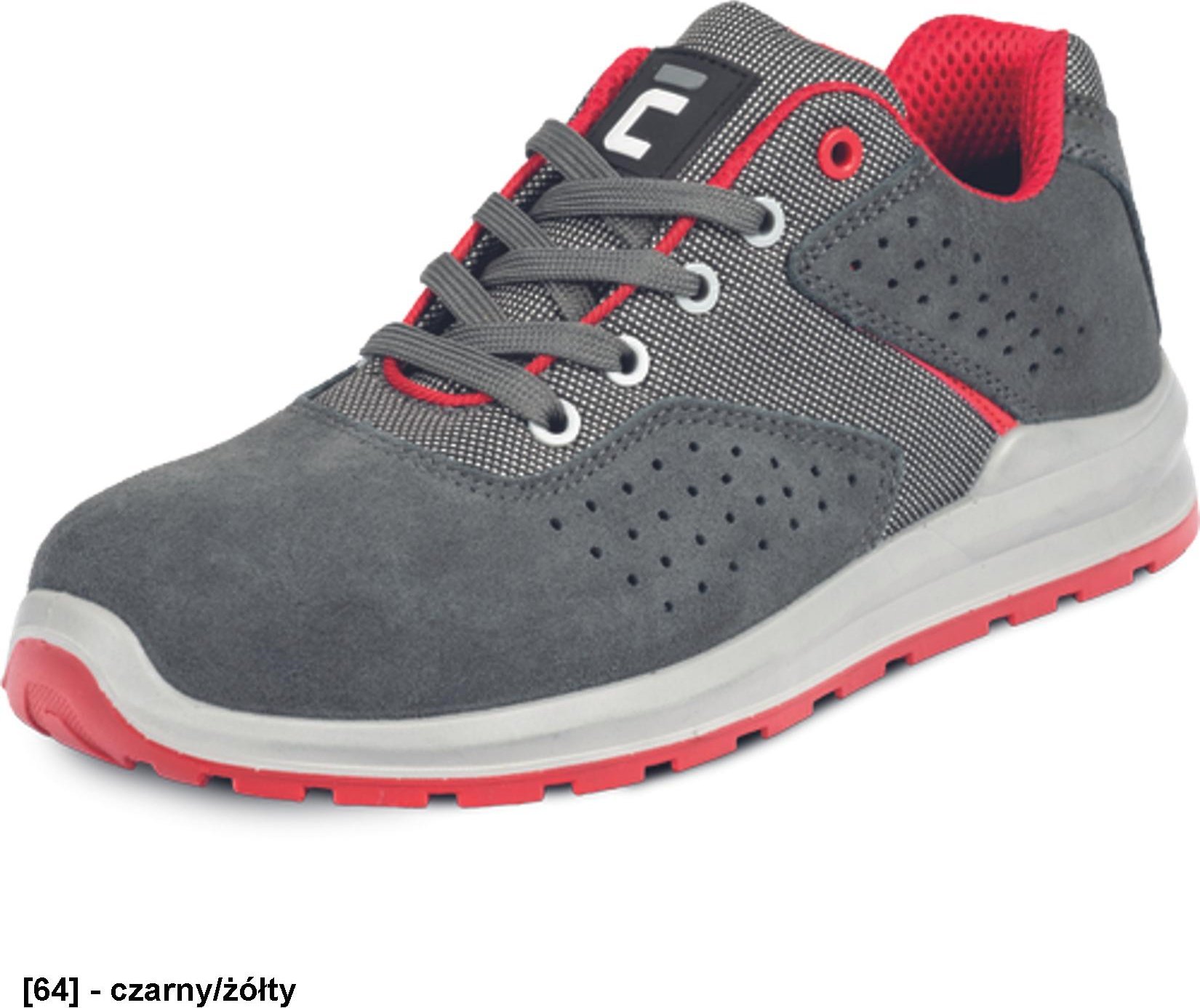 CERVA GRIMMA S1PS MF SR PÓŁB. - Półbuty z kompozytowym podnoskiem z antybrzebiciową wkładką z kompozytu podeszwa wykonana z - szary-czerwony 36