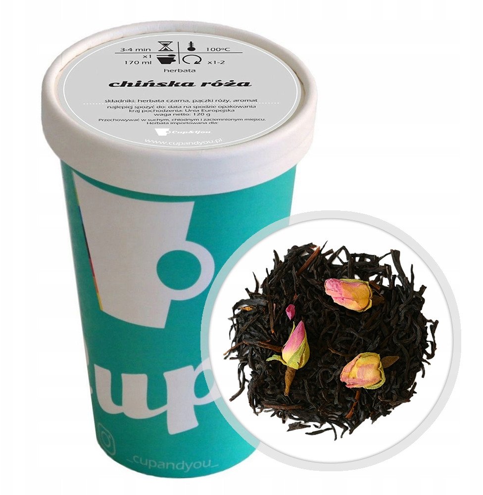 Herbata czarna CHIŃSKA RÓŻA premium sypana pączki róży upominek podarunek - herbata liściasta sypana mieszanka napar susz