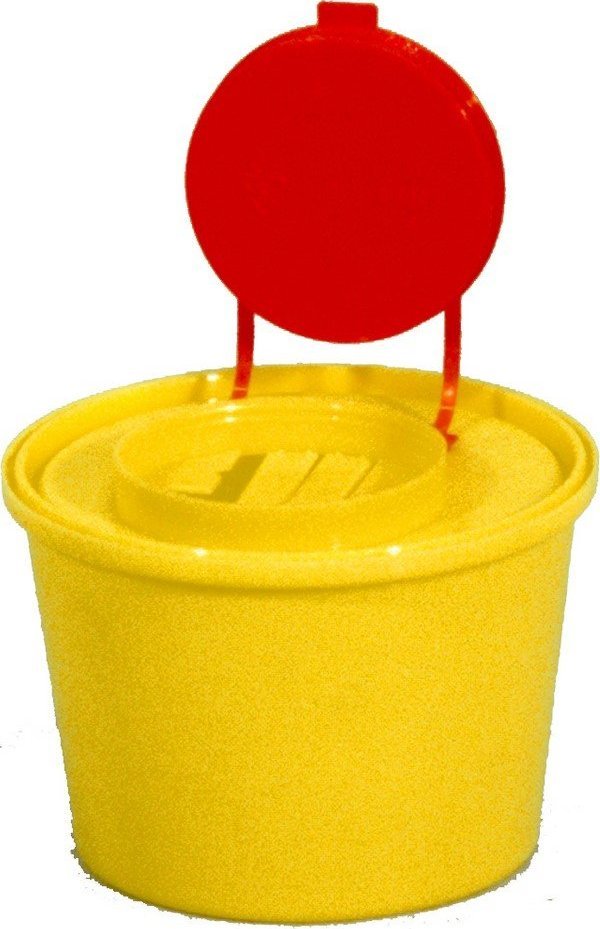 Artech Pojemnik na odpady ostre z otworem wrzutowym wym. 75 x 33 mm, poj. 1l (Kolor czerwony)