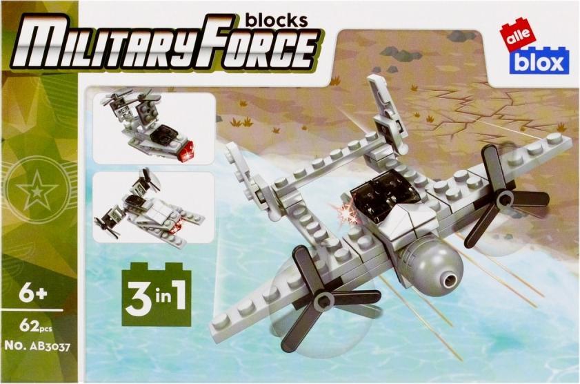 ALLEBLOX Klocki Militaria 3w1 Samolot 62 elementów Alleblox AB3037