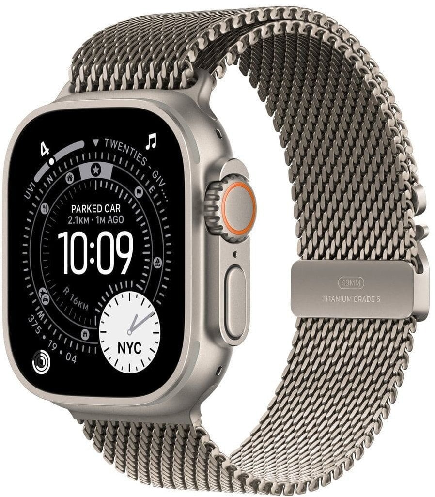 Smartwatch Apple Watch Ultra 3 GPS + Cellular 49mm Natural Titanium / Titanium Milanese Loop M Szary (MEWY4QF/A)