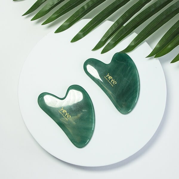 Yeye Kamień Gua Sha do masażu i relaksu - zielony Jadeit Yeye