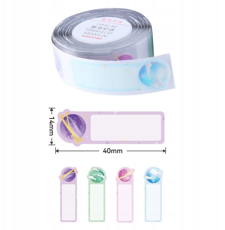 .NIIMBOT Etykiety Naklejki 14*40mm 160szt PLANETY