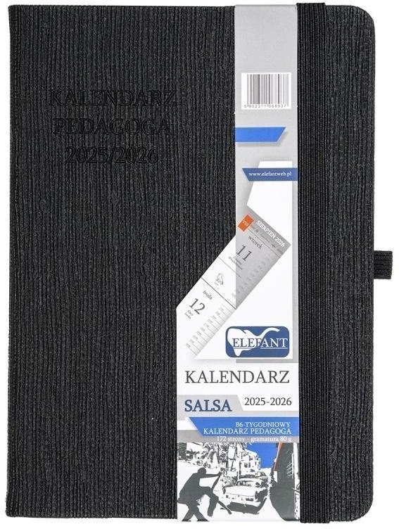 Kalendarz pedagoga 2025/26 B6 tyg. Salsa czarny