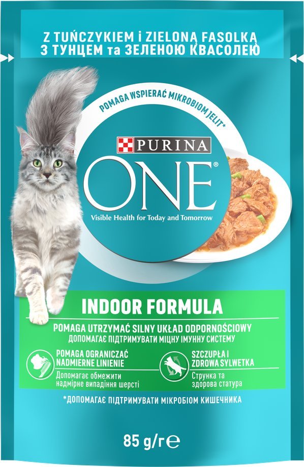 Triton Purina One Indoor Formula Karma dla kotów z tuńczykiem i zielona fasolką 85 g