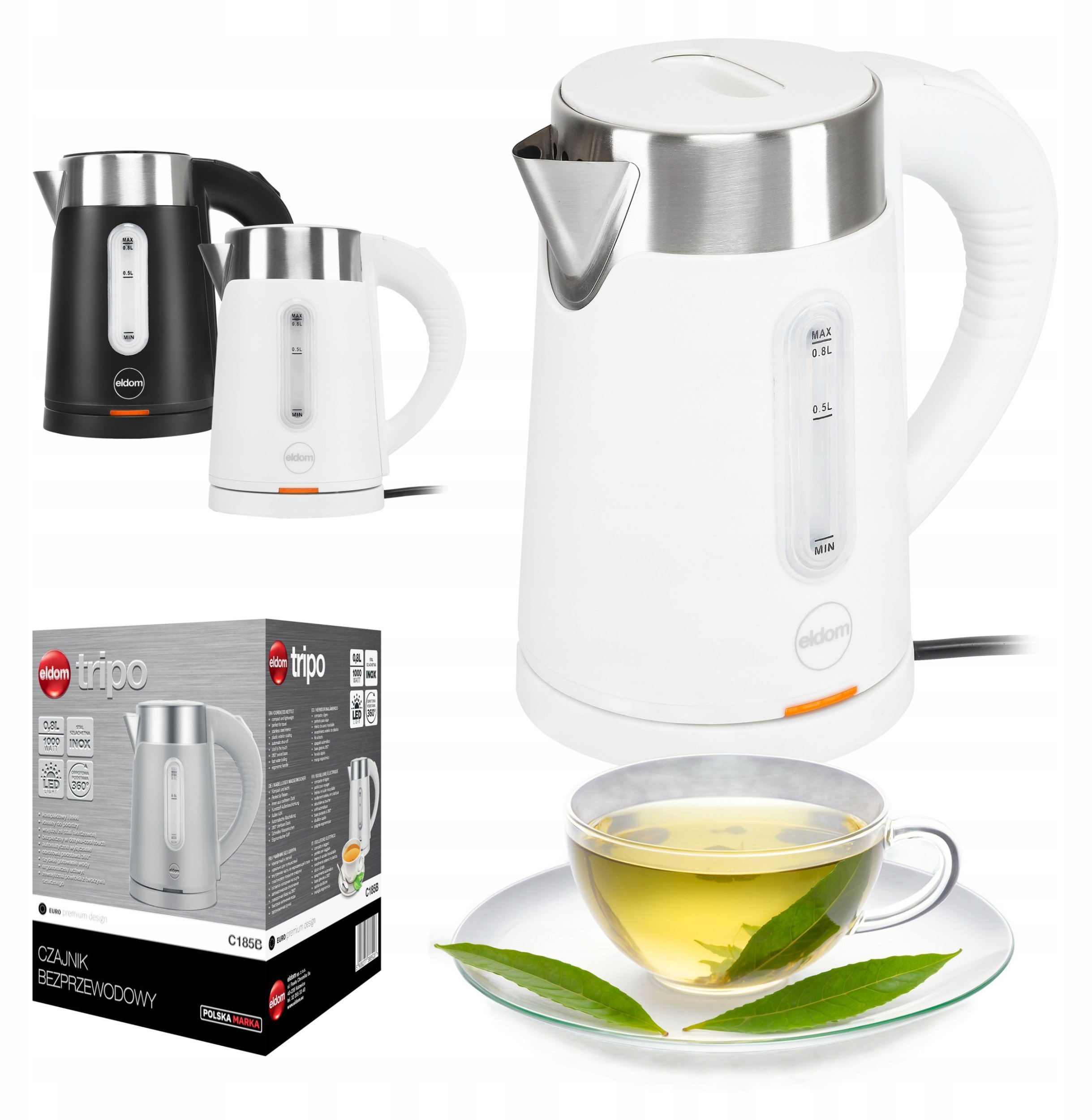 CZAJNIK C 180 B BIAŁY 0,8 L 100 W