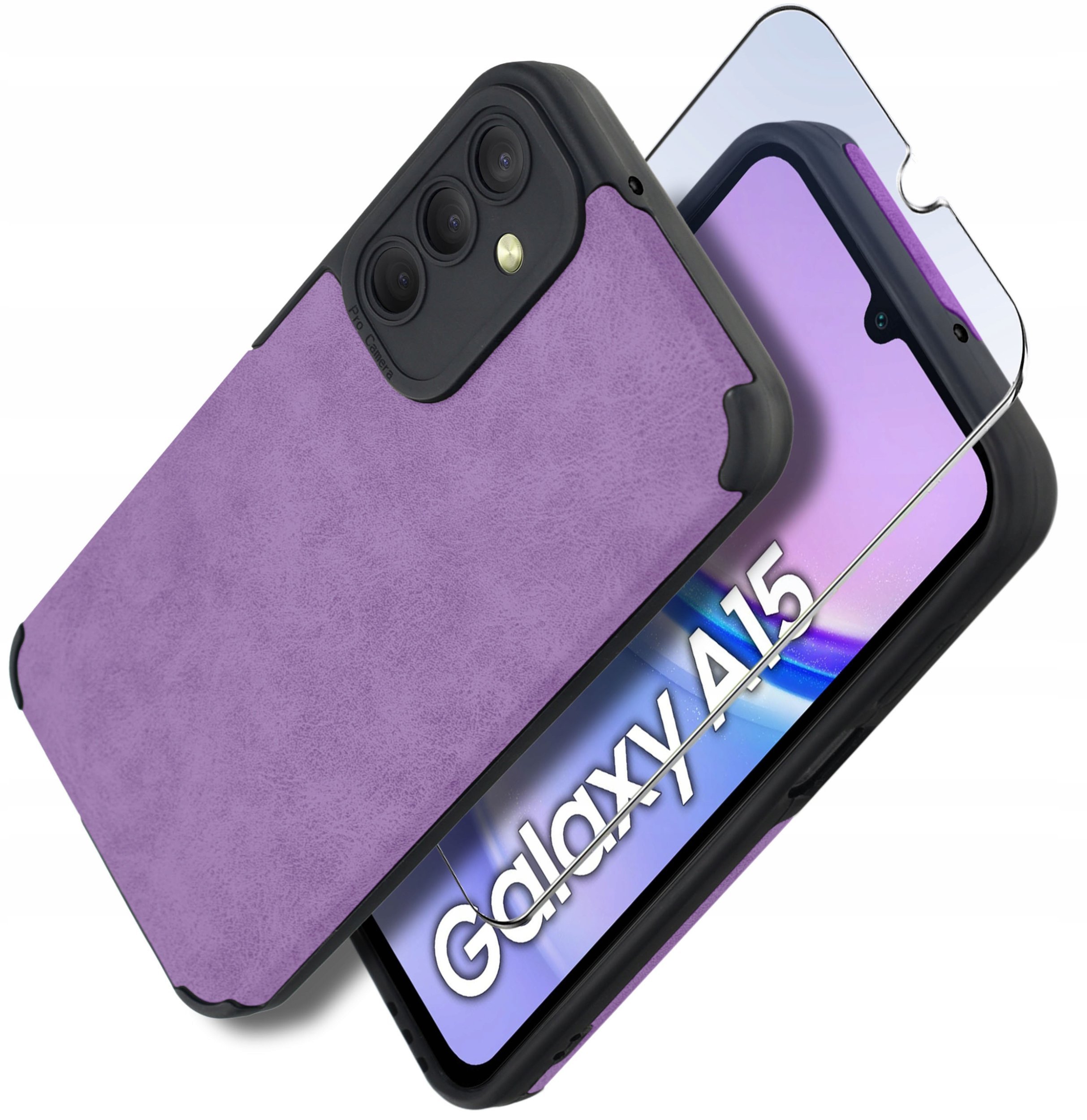 Etui do Samsung A15 5G silikonowe SKÓRZANE VINTAGE CASE + Szkło na ekran 9H