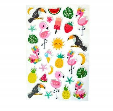 Metaliczne naklejki 3D - tropiki 29szt