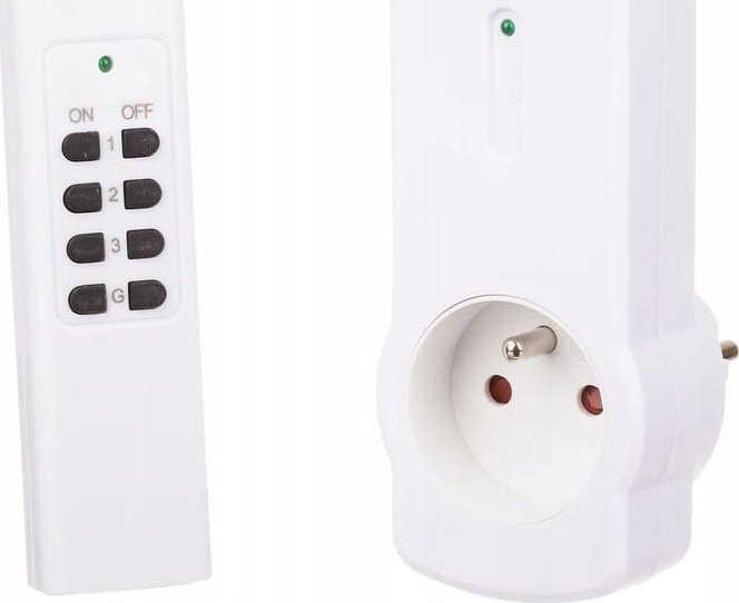 Düwi Gniazdo radiowe sterowane pilotem IP20 zasięg 150m Białe