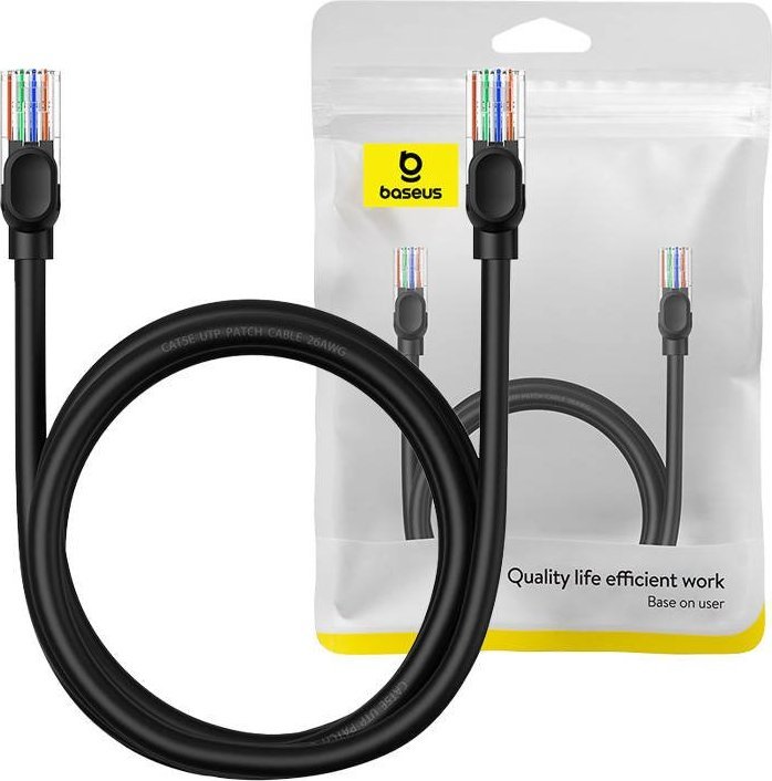 Baseus Kabel sieciowy Baseus Ethernet CAT5, 1,5m (czarny)