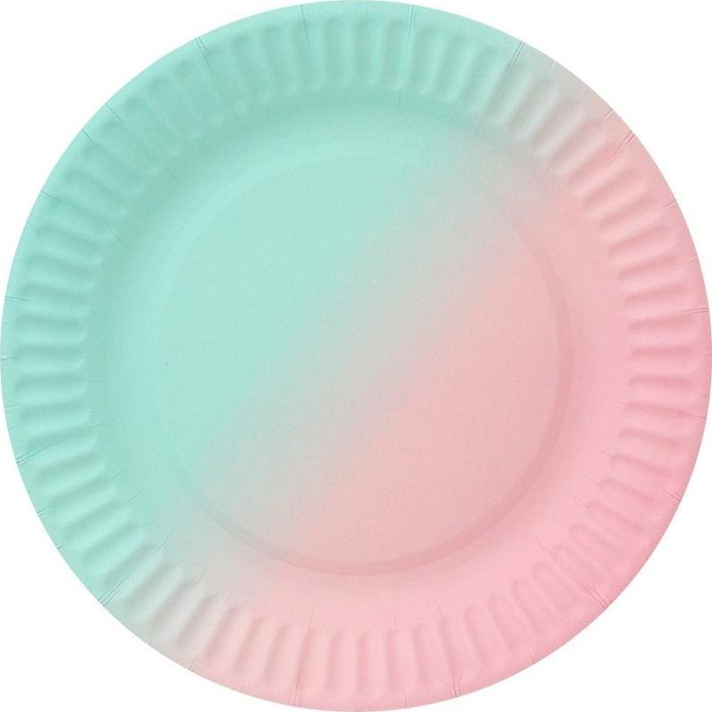 Talerzyki papierowe ombre 18cm 6szt