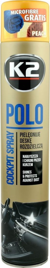 K2 kokpit nabłyszczający K2 Polo Cockpit spray - Brzoskwinia 750ml uniwersalny
