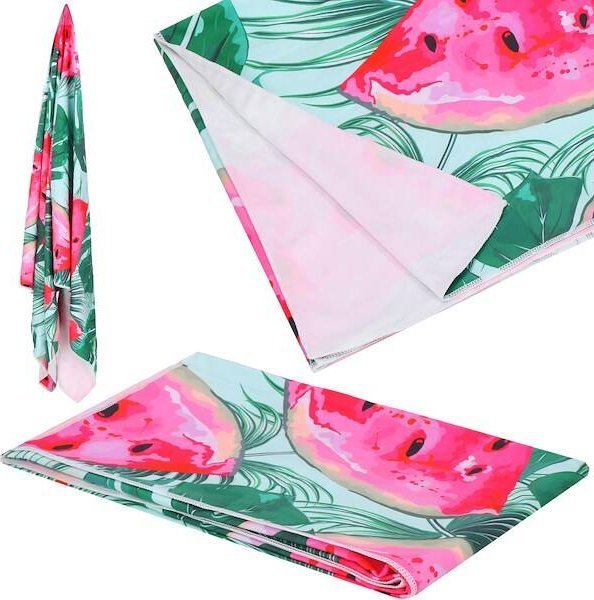 Springos Ręcznik plażowy 90x180 cm mikrofibra, szybkoschnący na basen arbuzy, liście UNIWERSALNY