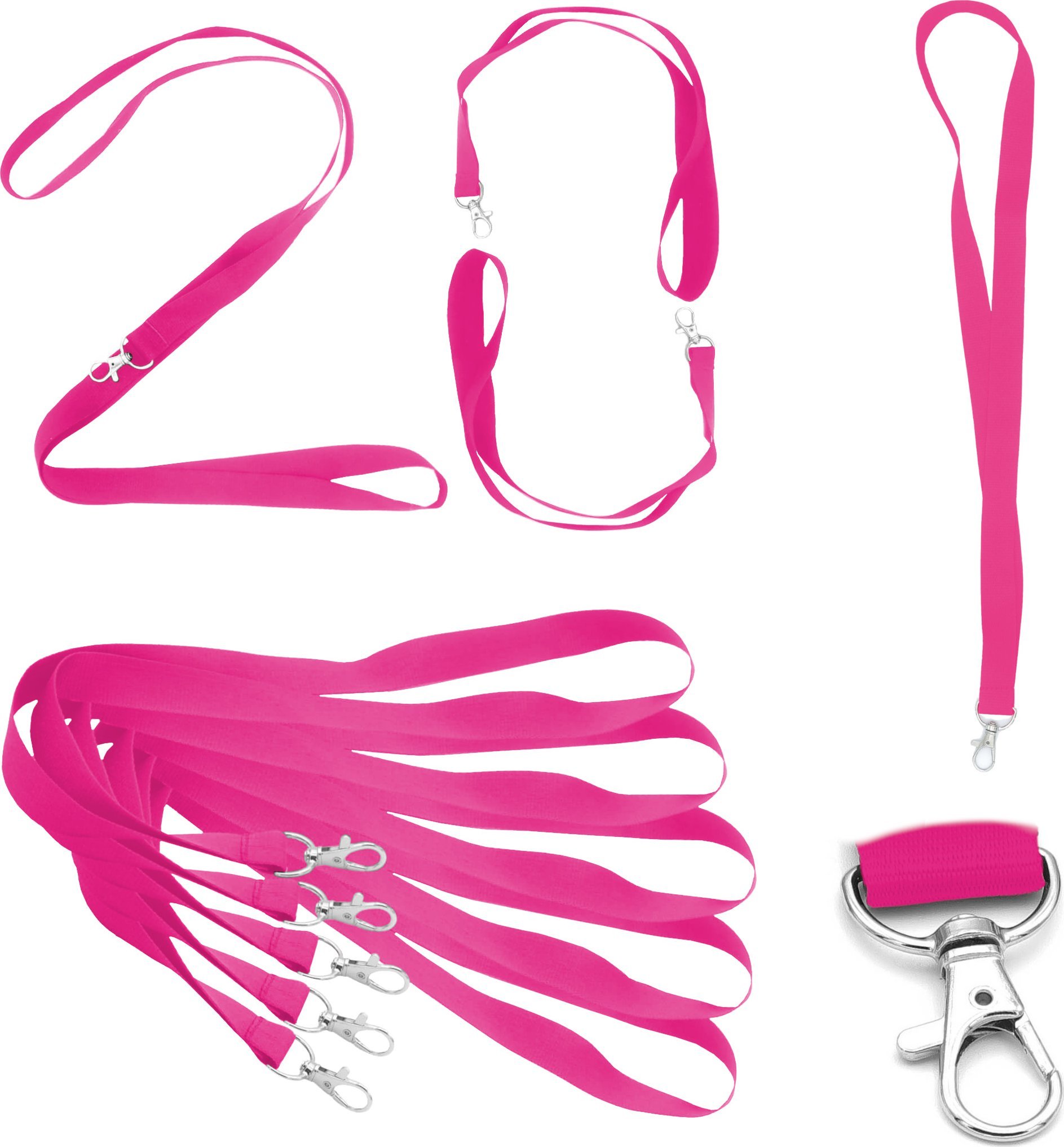 Stamal Smycz 20sztuk do identyfikatora 90cm karabińczyk różowa