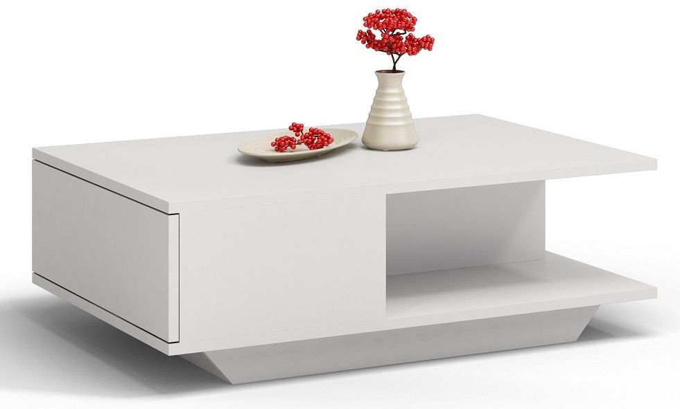 Topeshop Stolik kawowy ława denver salon pokój biel mat (ŁAWA DENWER BIEL)