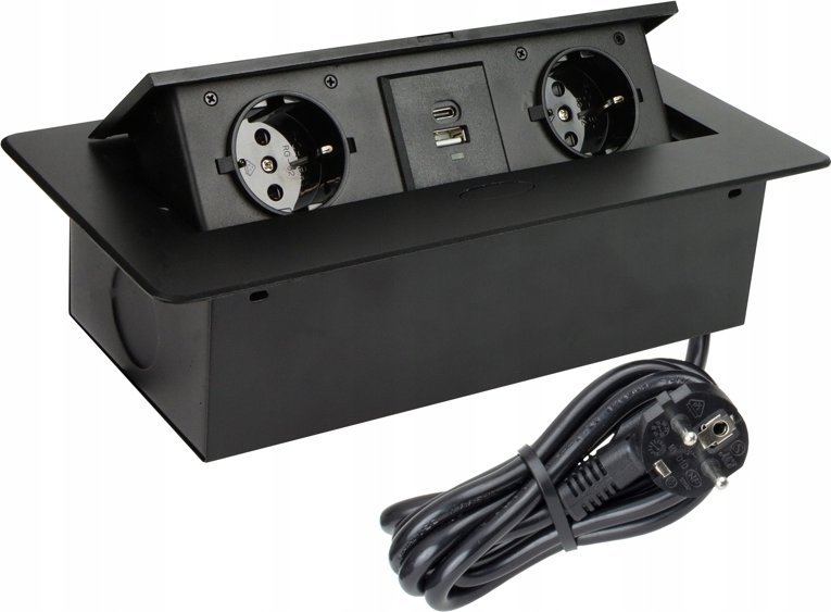 Listwa zasilająca Design Light EXT CORD 2PL+USB A+C 3M BLACK