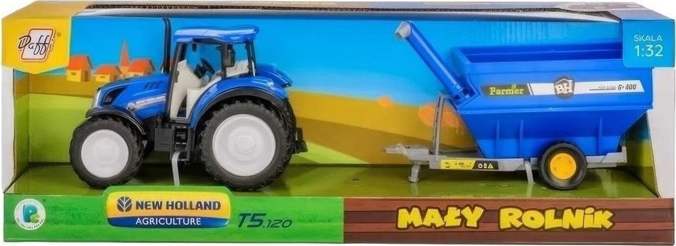 Traktor New Holland T5 z przyczepą 1:32