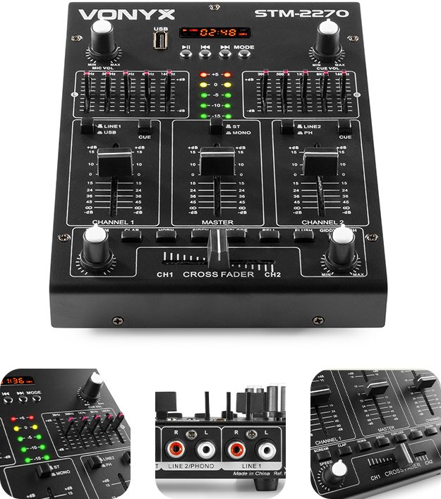 Mikser 4-kanałowy SD USB MP3 BT STM2270 Vonyx one size