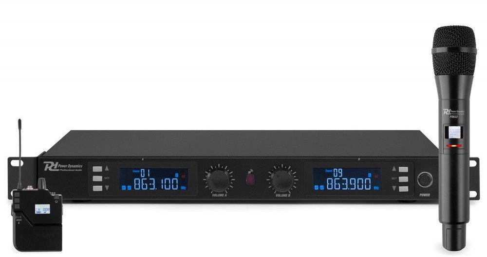 Bezprzewodowy zestaw mikrofonowy Power Dynamics PD632C one size