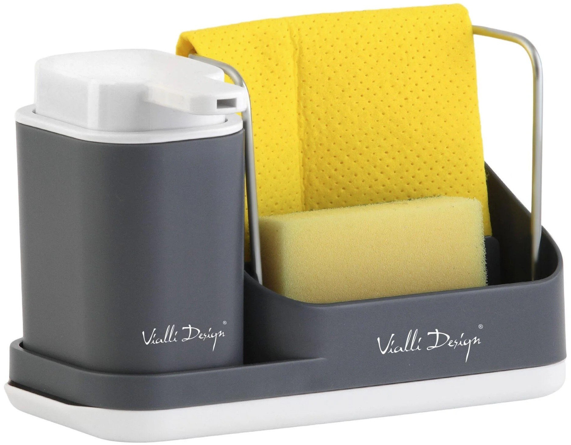 Organizer kuchenny z dozownikiem Livio Duo szary