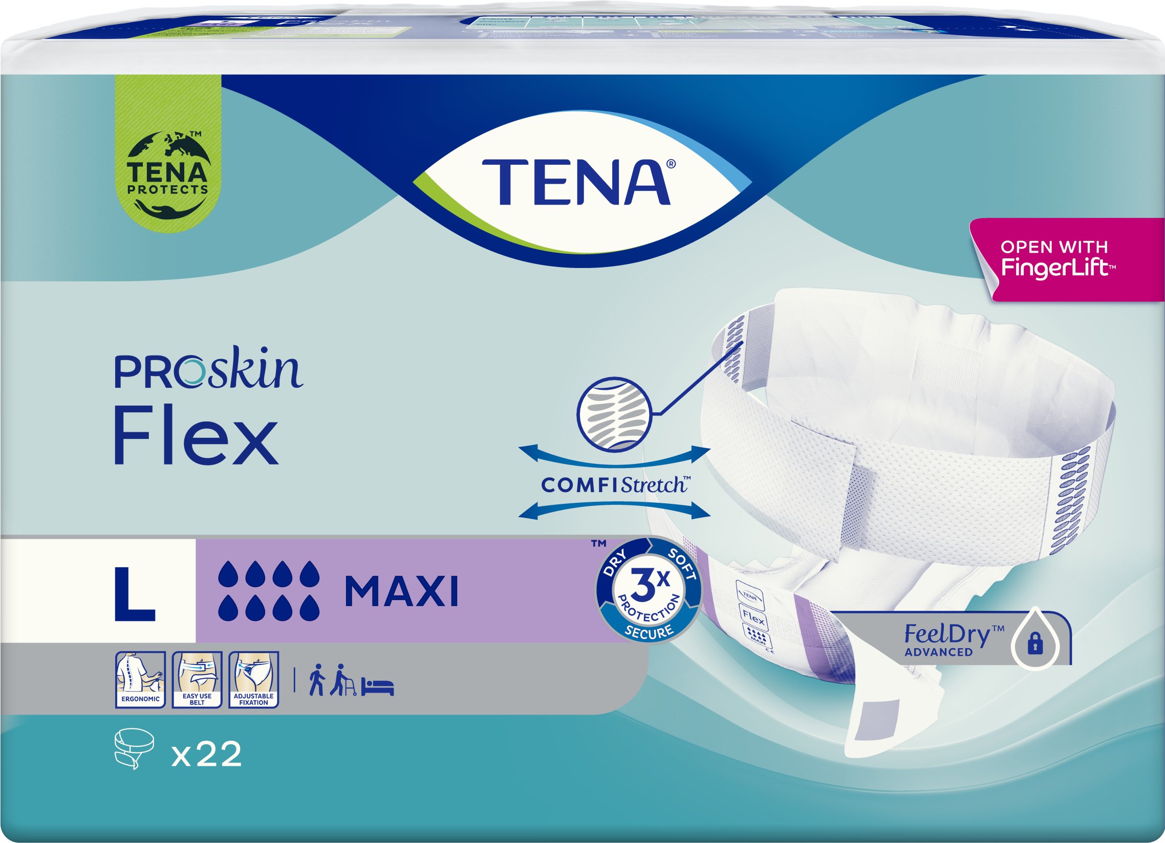TENA FLEX PROSKIN MAXI L '22 (fioletowe)