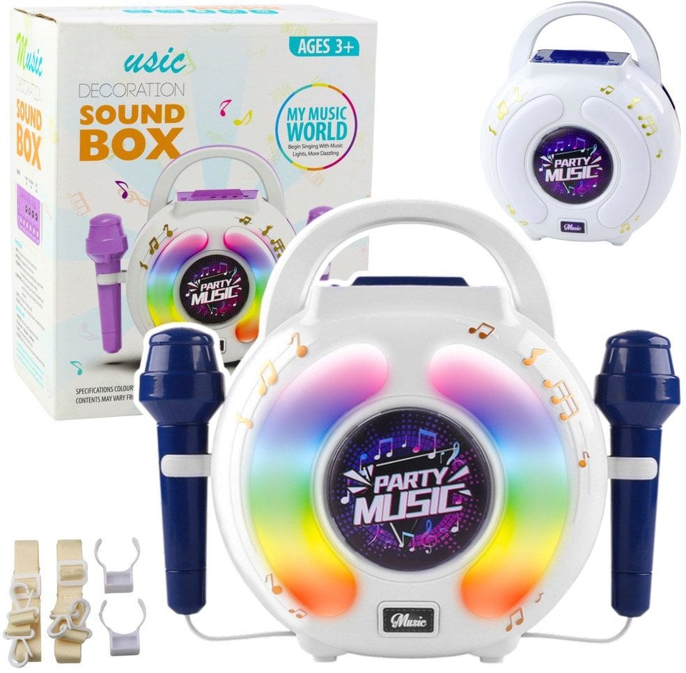 Zestaw Karaoke Dwa Mikrofony Głośnik Bluetooth MP3 Nagrywanie LED LEAN Toys