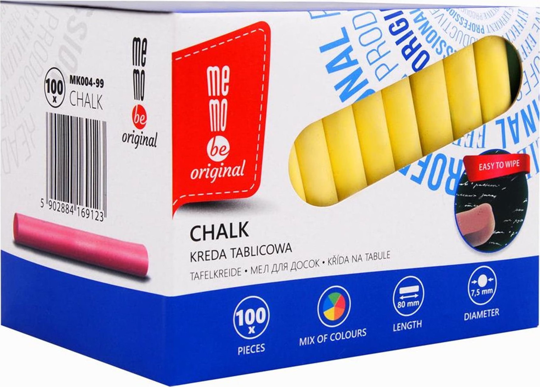 MemoBe Kreda tablicowa MemoBe kolorowa (100)