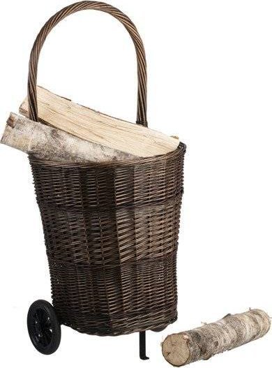 WickerPL Wózek na drewno na kółkach 45x37 H27/50/90 cm