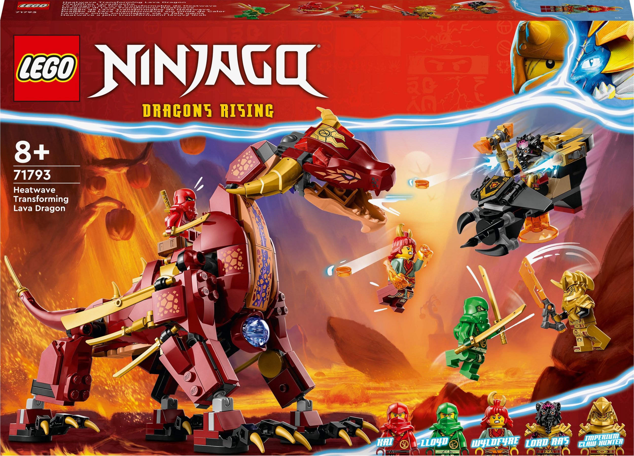 LEGO Ninjago Lawowy smok zmieniający się w falę ognia (71793)