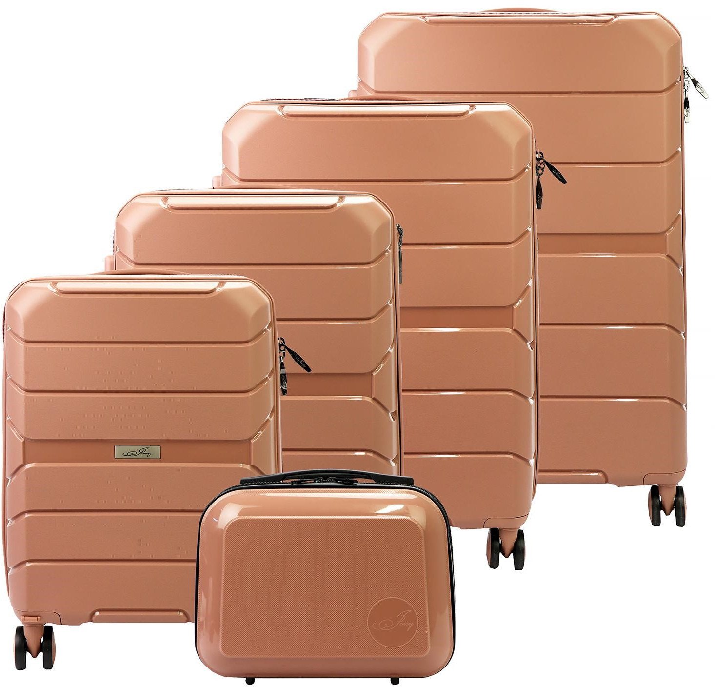 Jony Zestaw walizek Z01 x5 Z różowe złoto