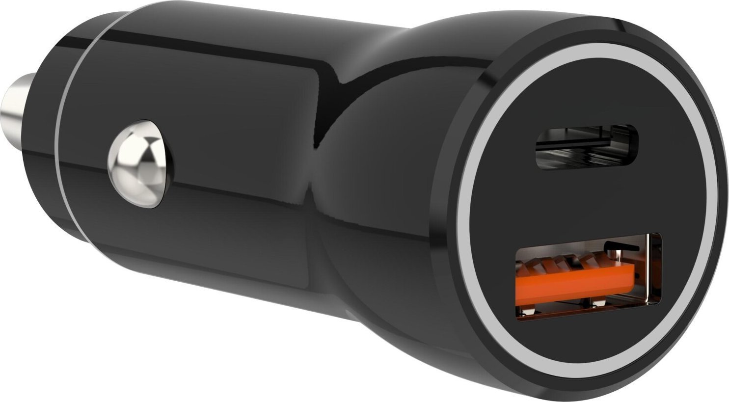 Ładowarka Sinox Sinox 12V dobbelt USB biloplader. USB A 18W + USB C 20W. Sort